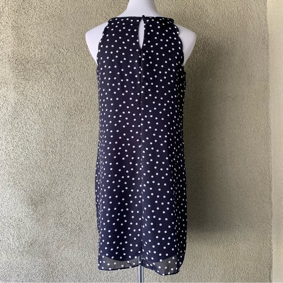 🔥5/$20🔥 “Fortune + Ivy” Navy Polka Dot Mini-Dress size M - Picture 5 of 12